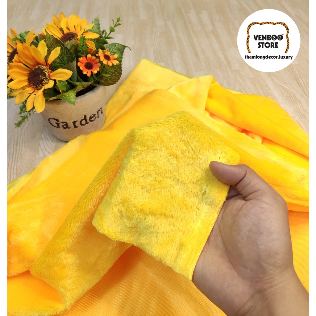 Vải Lông Xoăn VÀNG may thú bông gấu bông Teddy, gối chăn mền, ghế lười, dép lông scrunchies, nệm ngủ cho mèo, túi xách