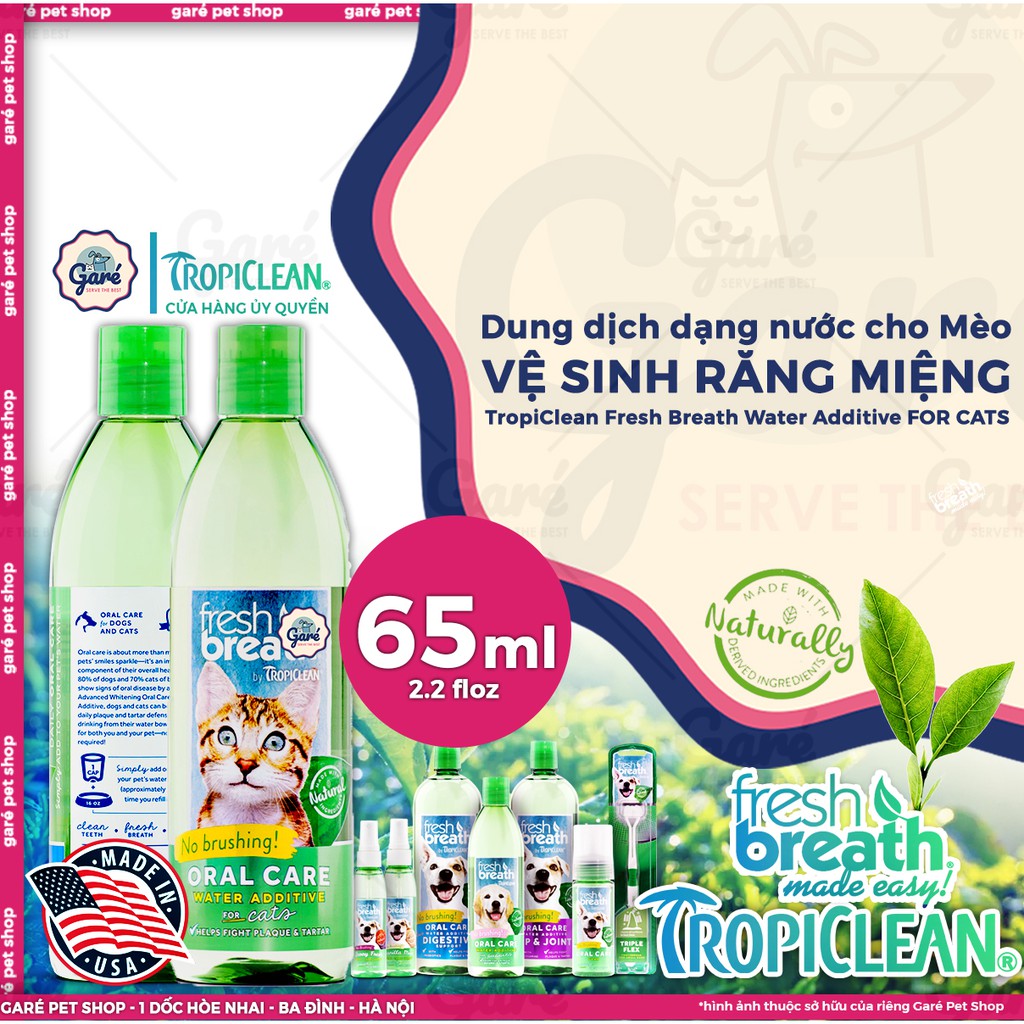 Gel vệ sinh răng miệng đánh bay mảng bám &amp; hôi miệng TropiClean hương Vani &amp; Bạc Hà -Fresh Breath Clean Teeth Vanilla Mi