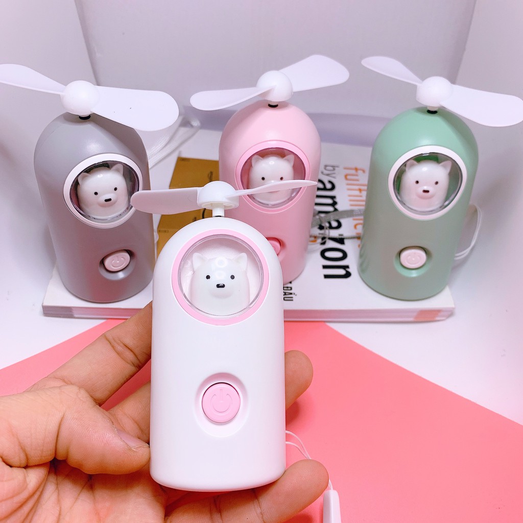 Quạt mini tích điện cầm tay có đèn mẫu mới (ảnh thật 100%) #8