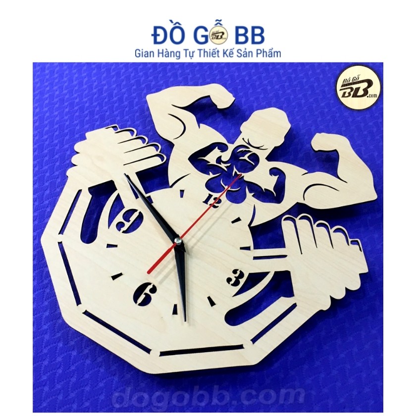 Đường Kính 30cm Đồng Hồ Treo Phòng Tập Gym Tạo Động Lực Treo Tường Decor Trang Trí Bằng Gỗ Bền Rẻ Đẹp - Đồ Gỗ BB