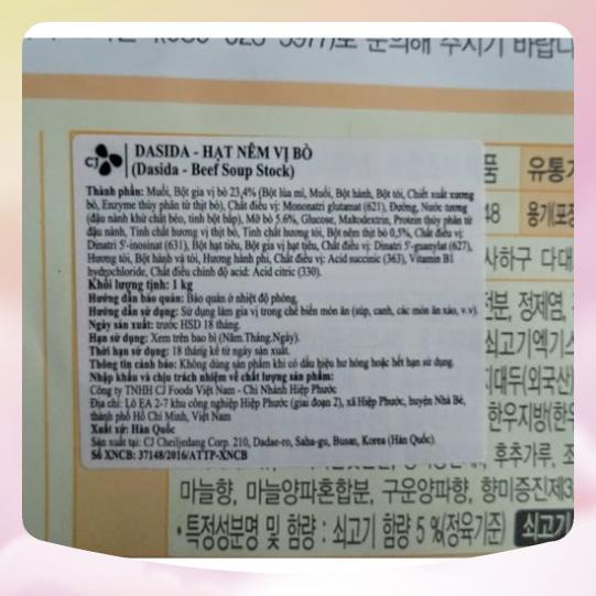 Bột nêm bò hàn quốc 1kg