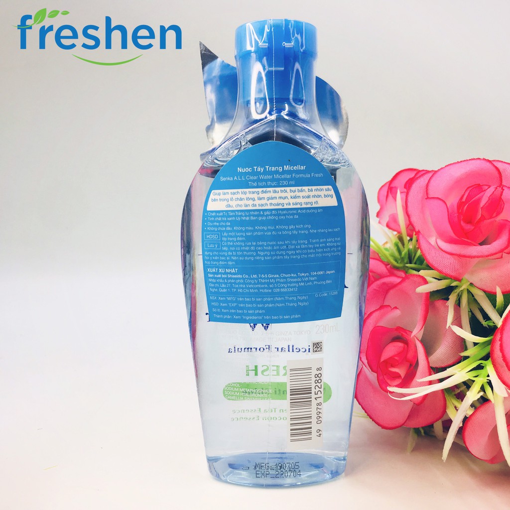 ✅ (CHÍNH HÃNG) Nước Tẩy Trang Micellar Senka A.L.L Clear Water Fresh 230ml