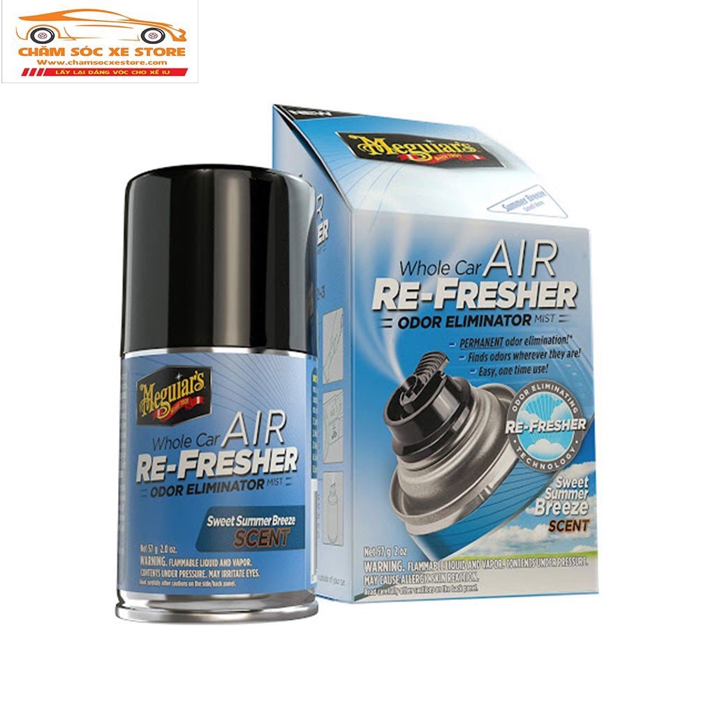 Xịt khử mùi, diệt khuẩn nội thất xe hơi Hương mùa hè Meguiar's Air Refesher - Summer Breeze Scent G16602 chamsocxestore