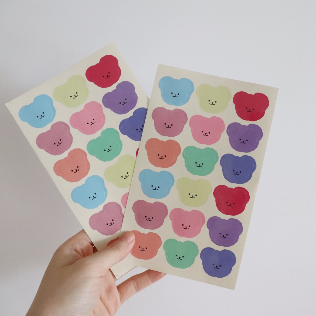 GaLiCiCi Multi-Purpose Korean-Style Multi-Color Bear-Shaped Stickers For Decoration