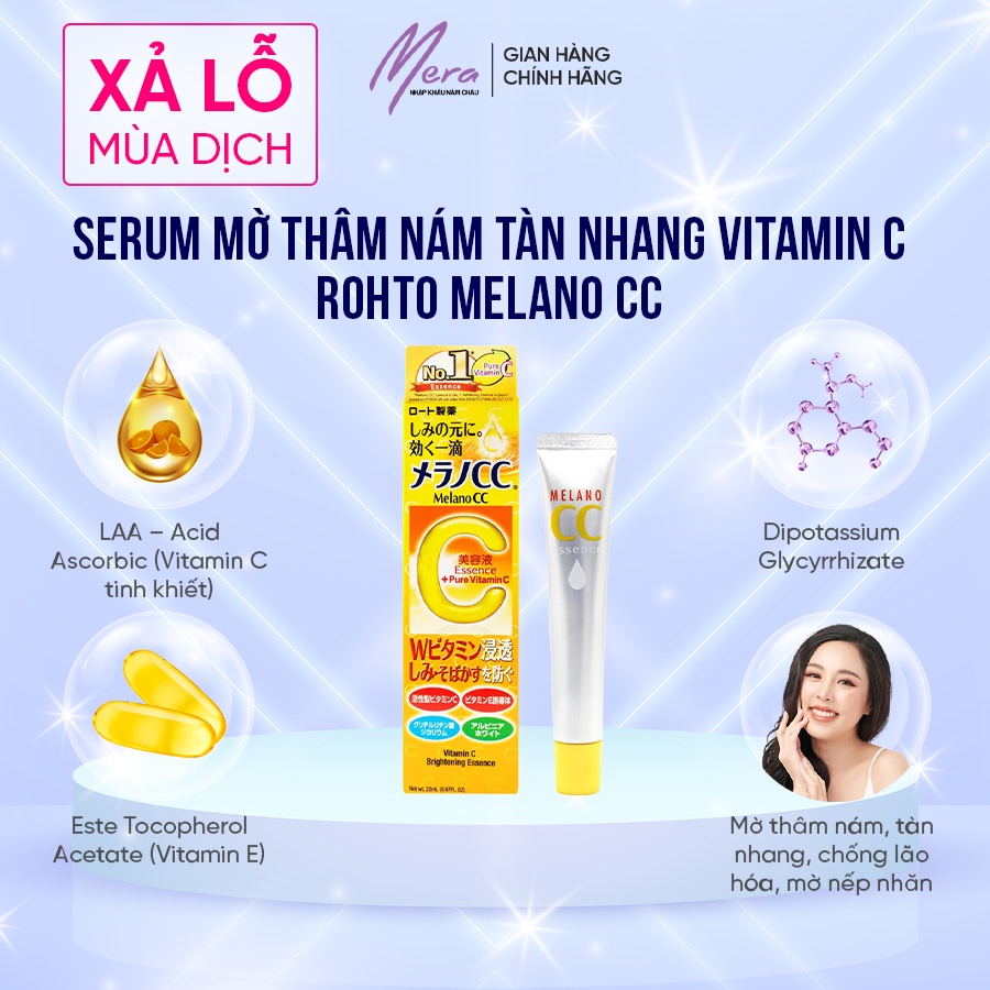 Serum mờ thâm nám tàn nhang VITAMIN C ROHTO MELANO CC