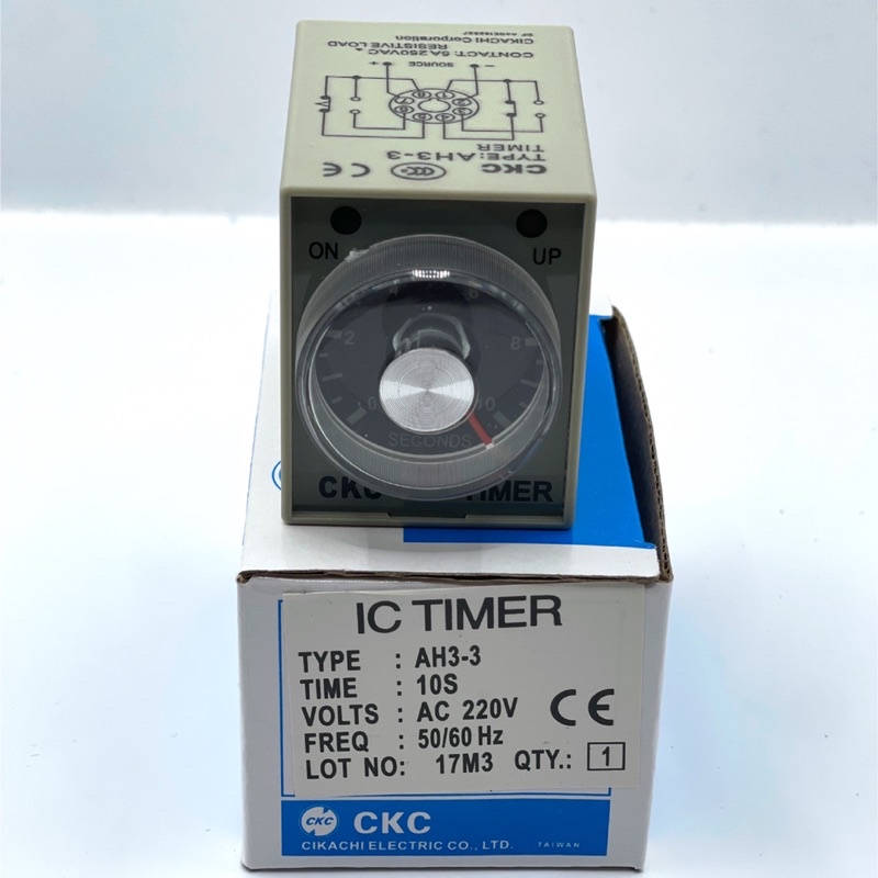 Rơ le thời gian CKC AH3-3 AC 220V kèm theo đế