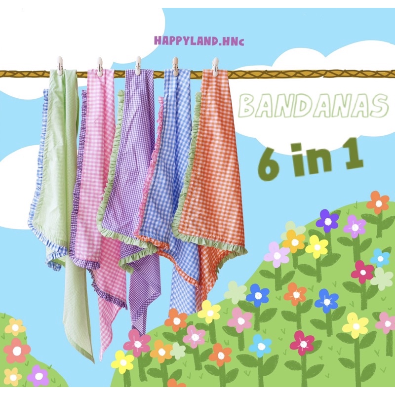 Khăn buộc màu sắc 6 trong 1 | Độc quyền Happyland.hnc