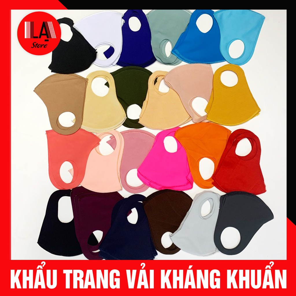 Khẩu Trang Trơn Vải 3D Kháng Khuẩn Nhiều Màu | LẠ STORE