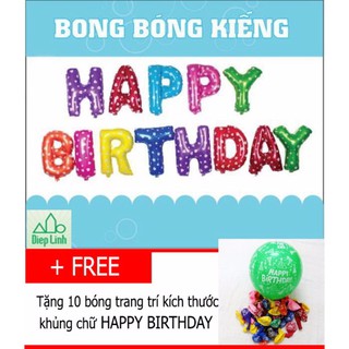 Bộ bong bóng sinh nhật HAPPY BIRTHDAY có keo dán