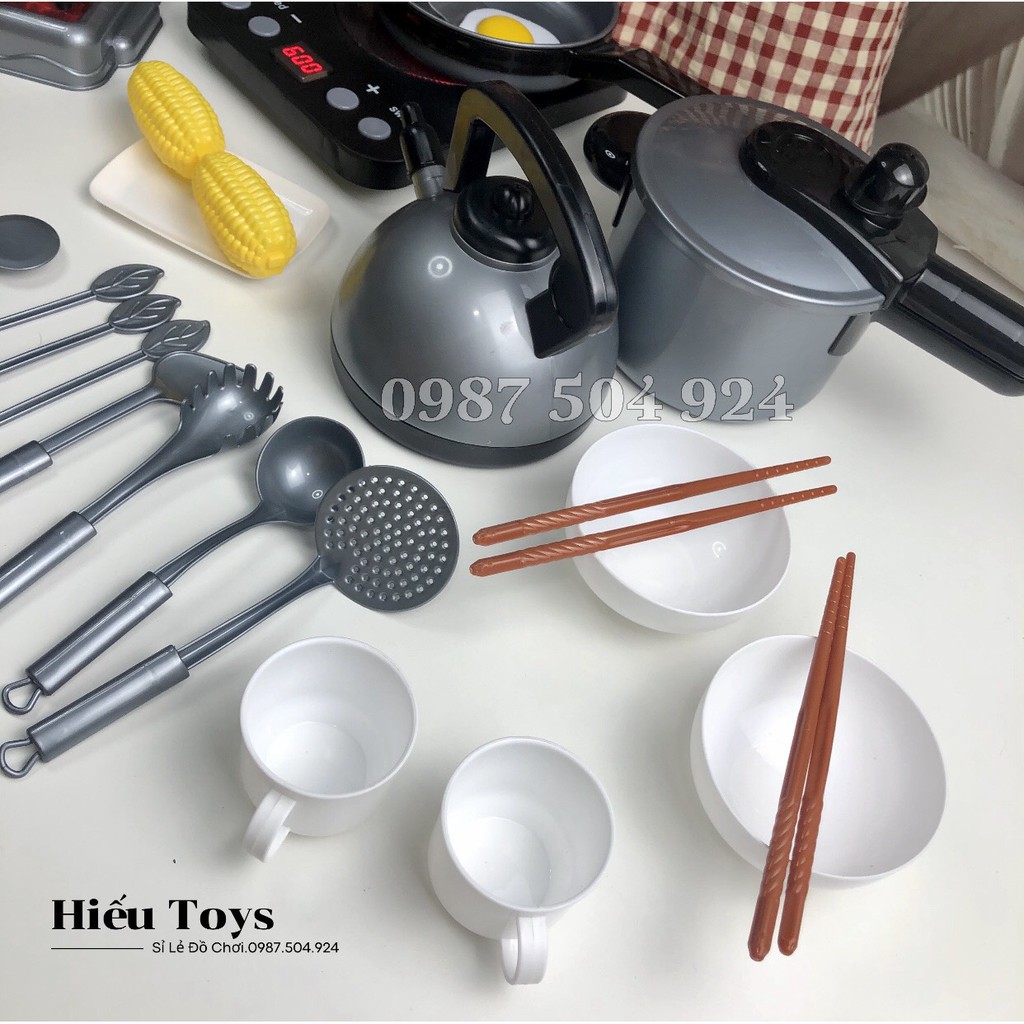 Đồ Chơi Tập Làm Đầu Bếp Bộ Đồ Nấu Ăn Kitchen 36 Chi Tiết Tặng Kèm Pin