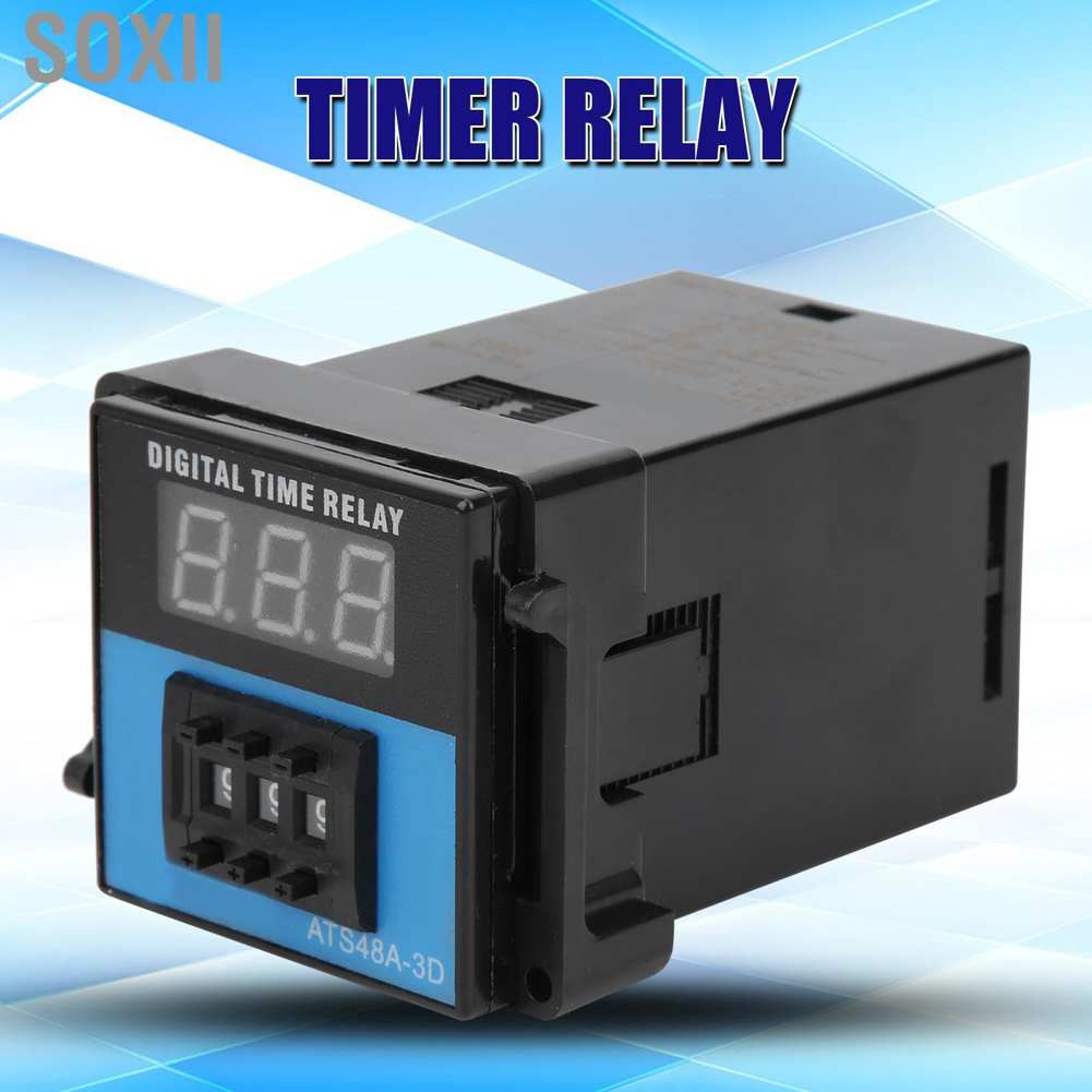 Soxii Time Relay  Digital Display Cycle Delay Switch Controller Timing Module ATS48A‑3D Timer 220V