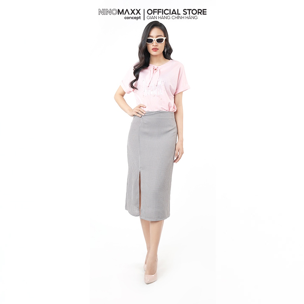 N&amp;M Váy thời trang Nữ hoạ tiết caro xẻ tà 2010055