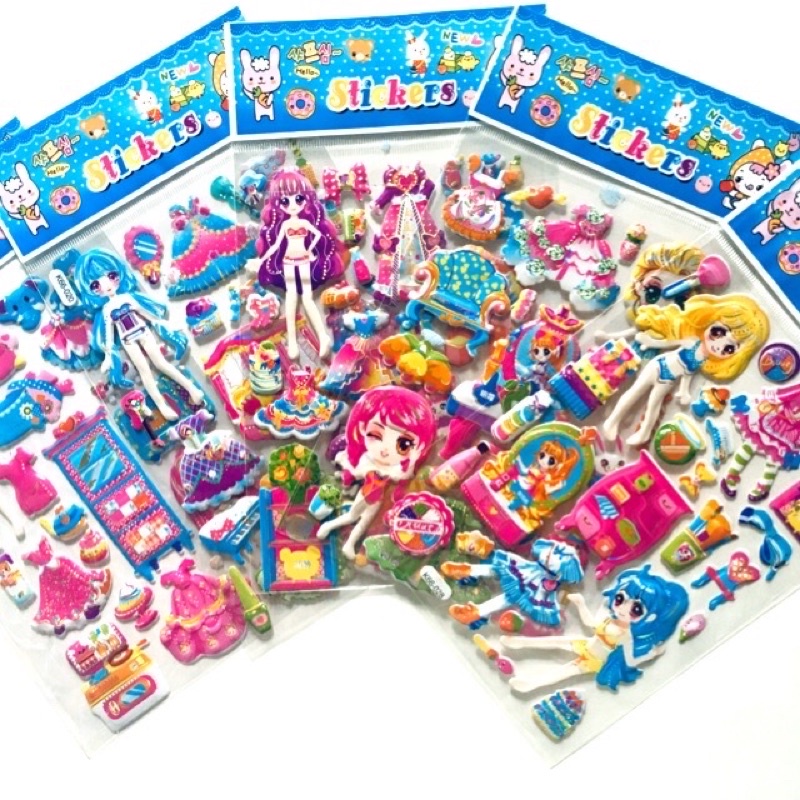 set 10 tờ hình dán búp bê