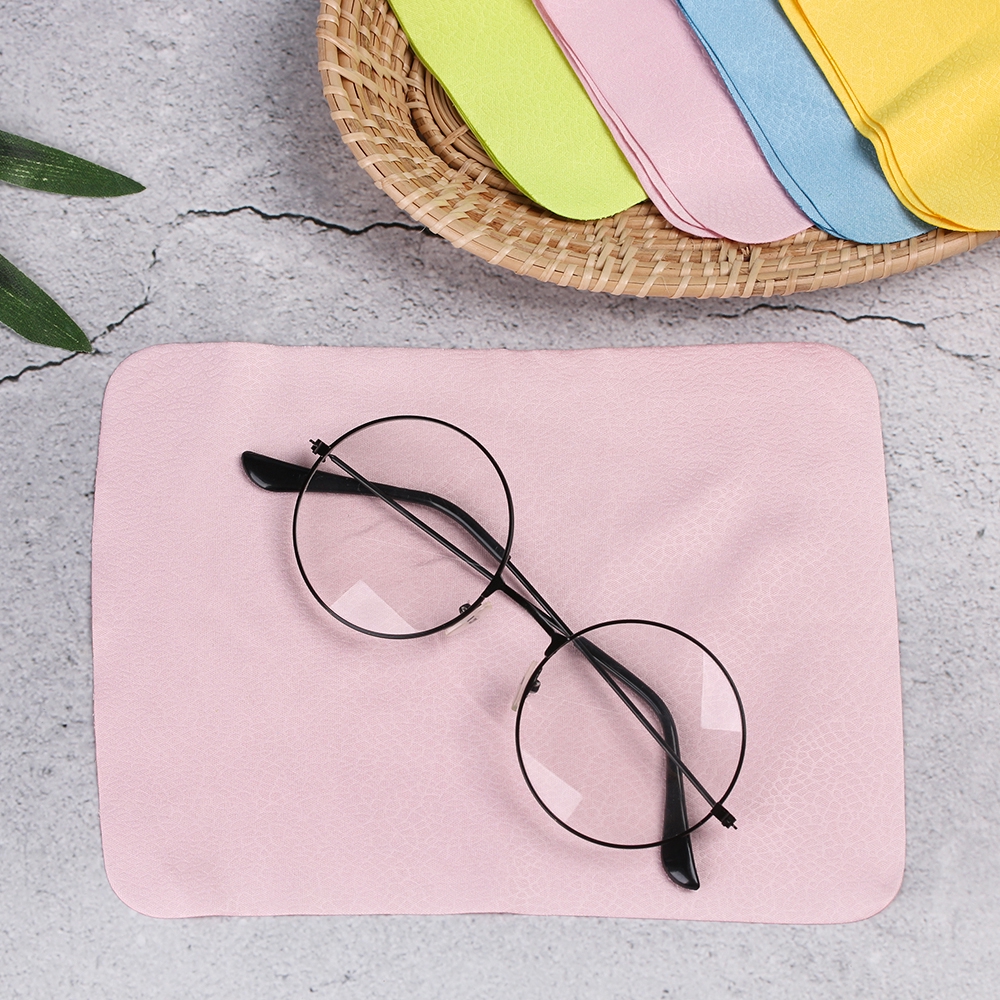Set 4 khăn vải lau mắt kính/ống kính điện thoại bằng sợi tổng hợp cỡ 150*175mm màu sắc ngẫu nhiên