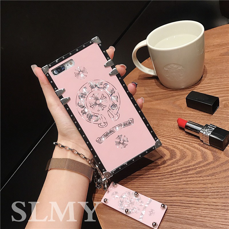 Ốp Điện Thoại Hình Vuông Họa Tiết Đám Mây / Trái Tim Màu Hồng Cho iphone 15 14 13 12 11 pro max xs max xr 7 8 plus 6s 6plus se2