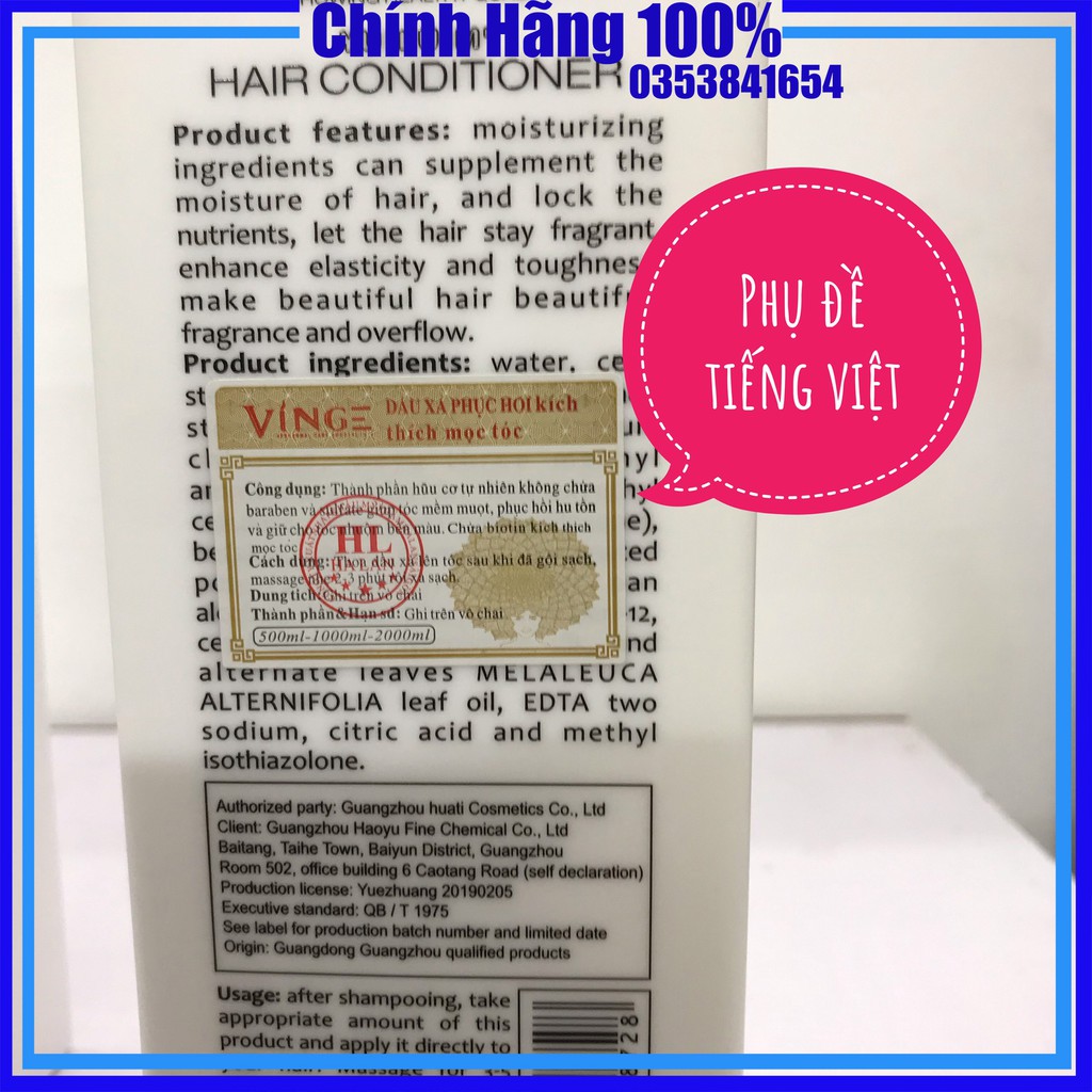 Dầu gội biotin collagen vinge dầu gội giảm rụng tóc cho nam nữ dầu gội tóc nhuộm vinge 1000ml, mỹ phẩm tóc yến nhi DG24