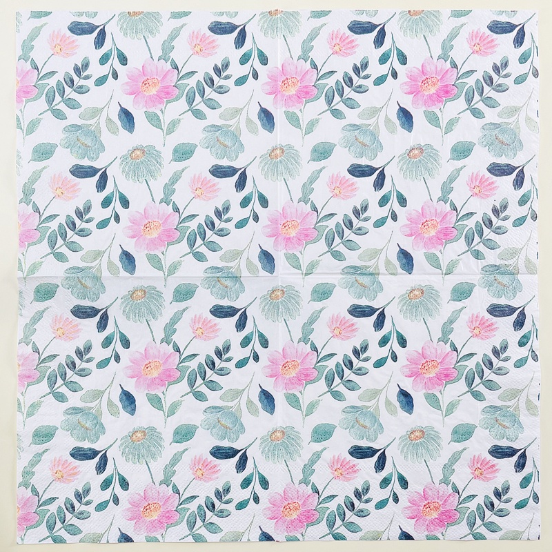 Set 20 Tờ Khăn Giấy In Hình Hoa Cổ Điển Trang Trí Quán Cà Phê &amp; Nhà Hàng