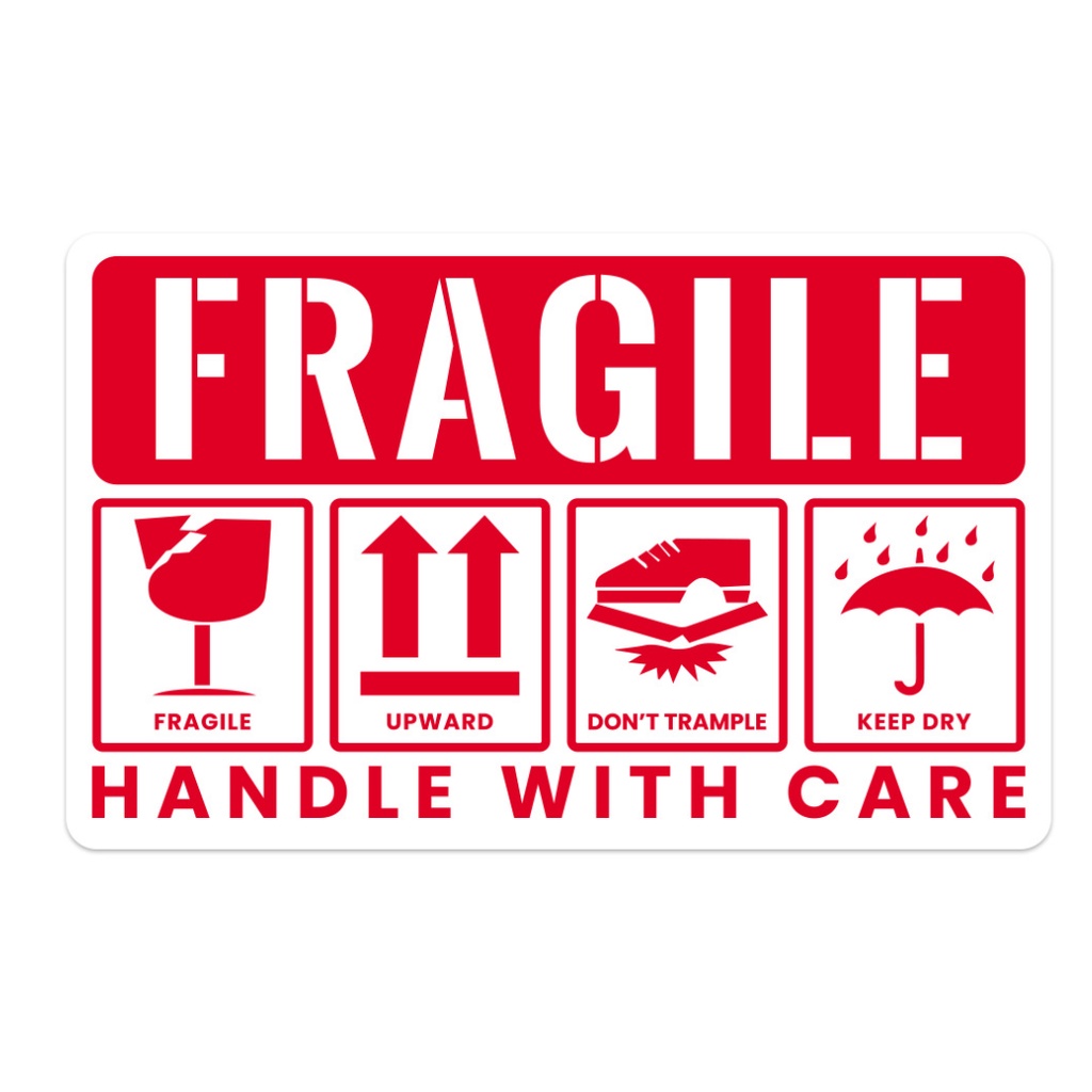 Nhãn Dán Cảnh Báo Hàng Dễ Vỡ Màu Đỏ SC307 Sticker