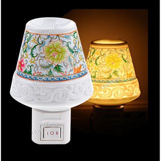 Đèn ngủ bằng sứ xông tinh dầu mini - Mẫu ngẫu nhiên