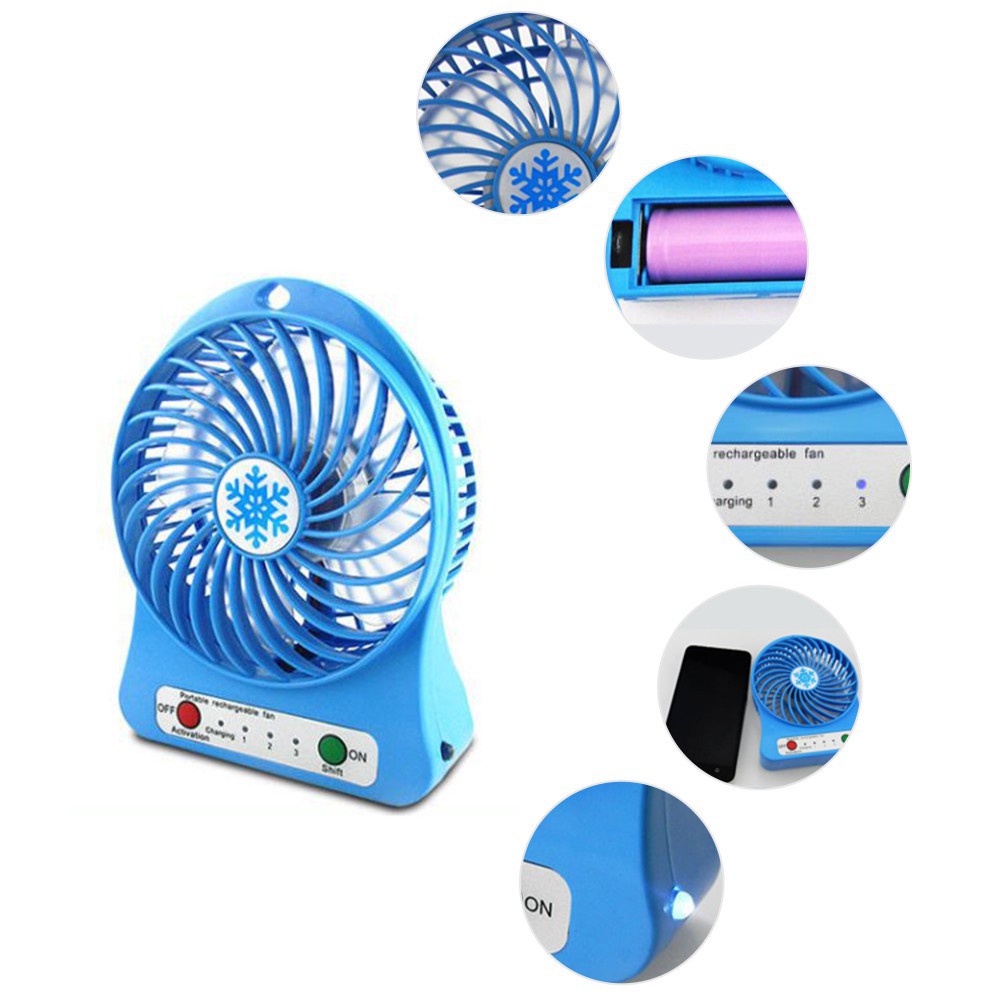 Quạt Sạc Tích Điện Mini 3 Tốc Độ