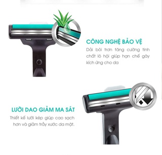 COMBO Dao cạo râu Gillette Vector Cán 1s + Lưỡi 4s siêu tiết kiệm