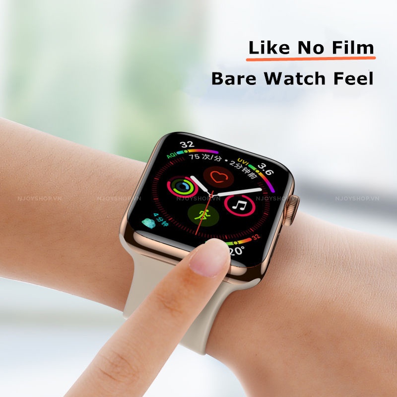 Kính Cường Lực Apple Watch Series 7 6 5 4 3 2 1 Viền Dẻo 3d Ôm Sát Full Màn 38mm 40mm 42mm 44mm 41mm 45mm