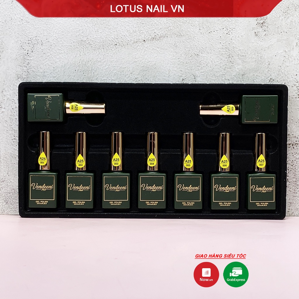 Set sơn gel Vendeeni 9 màu tặng kèm bảng màu mica