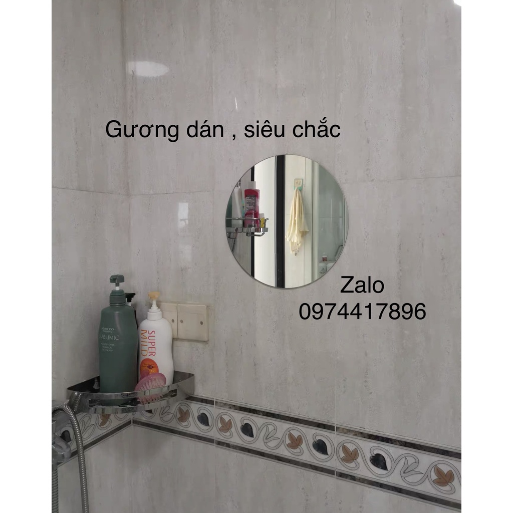 Gương soi tròn 30cm dán tường 𝐬𝐢𝐞̂𝐮 𝐜𝐡𝐚̆́𝐜, trang điểm, nhà tắm 9̶9̶k̶ giảm còn 69🅺  tặng đủ miếng dán