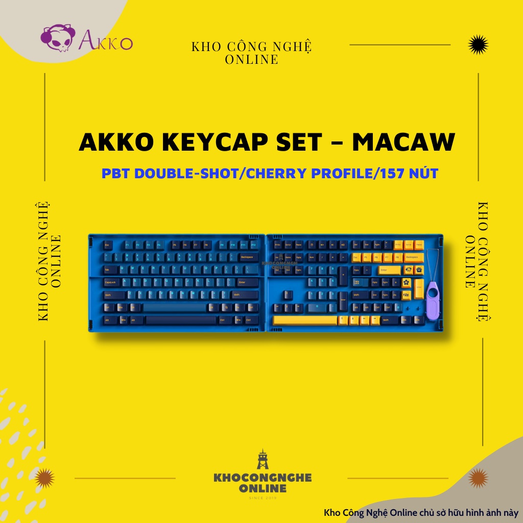 AKKO Keycap set – Macaw (PBT Double-Shot/Cherry profile/157 nút)