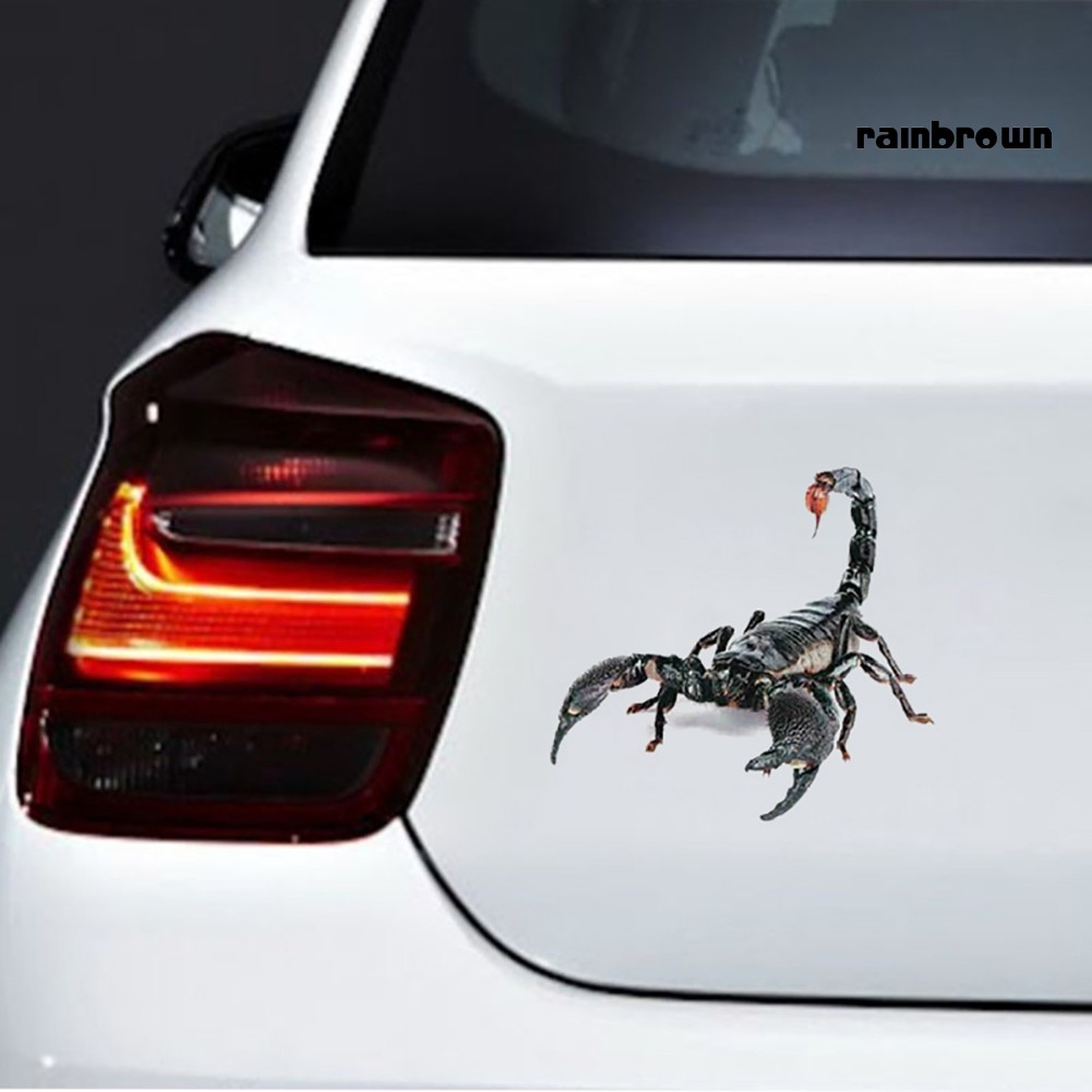 Miếng dán trang trí cửa xe hơi hình bọ cạp / nhện / thằn lằn 3D