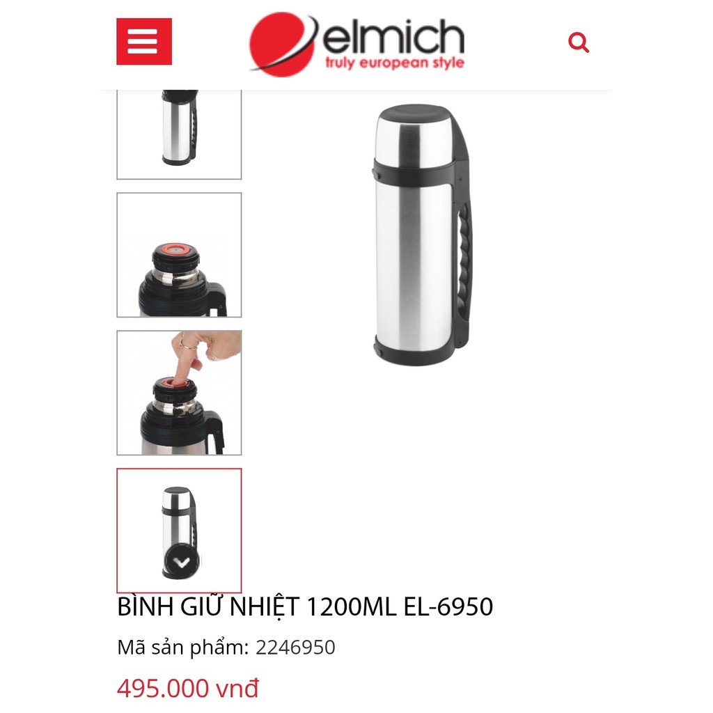 BÌNH GIỮ NHIỆT ELMICH 1200ML EL-6950