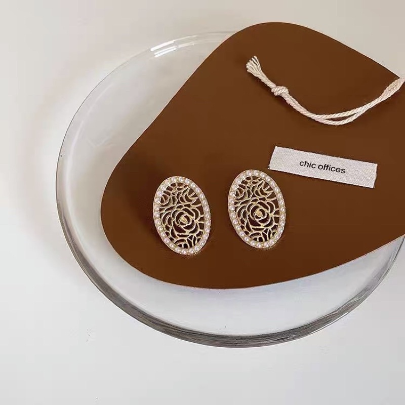 Hoa tai đính hạt nữ tính phong cách cổ điển - Maben