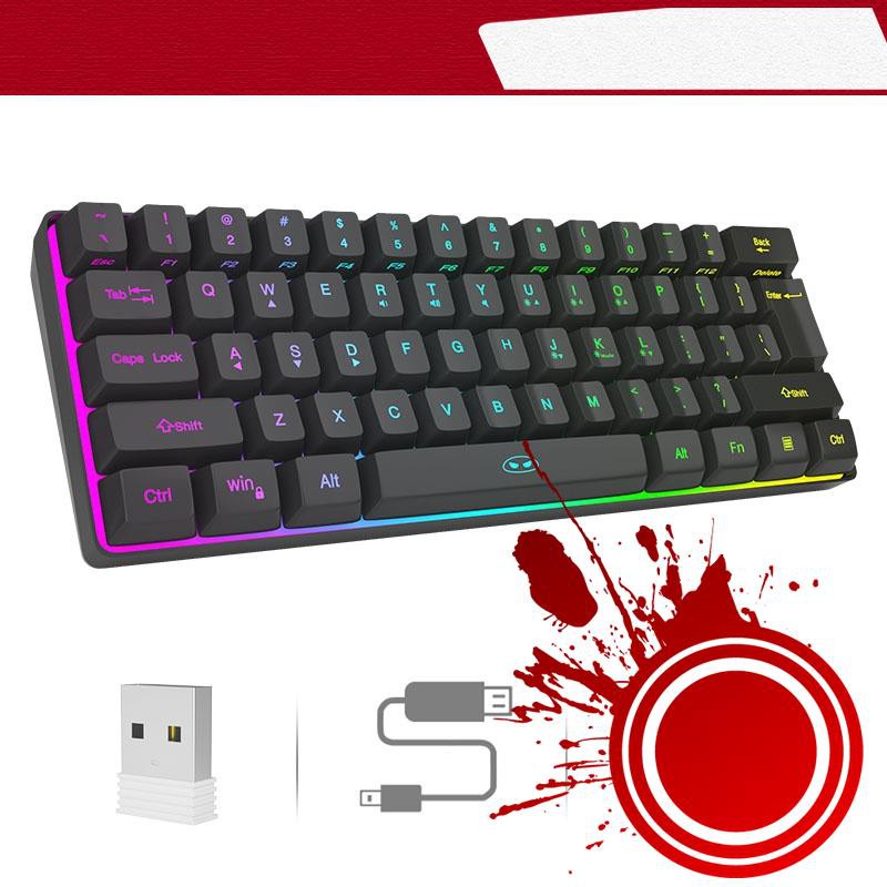Bàn Phím Không Dây MageGee Ts92 60% 61 Phím Có Đèn Nền Rgb Cho Pc Laptop