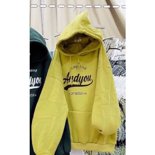 Áo Khoác Hoodie ANDYOU Vải da cá loại 1 hàng VNXK Phối Chữ Kèm Nón Rộng Phong Cách Ulzzang Hàn Quốc Hot Trend Mới