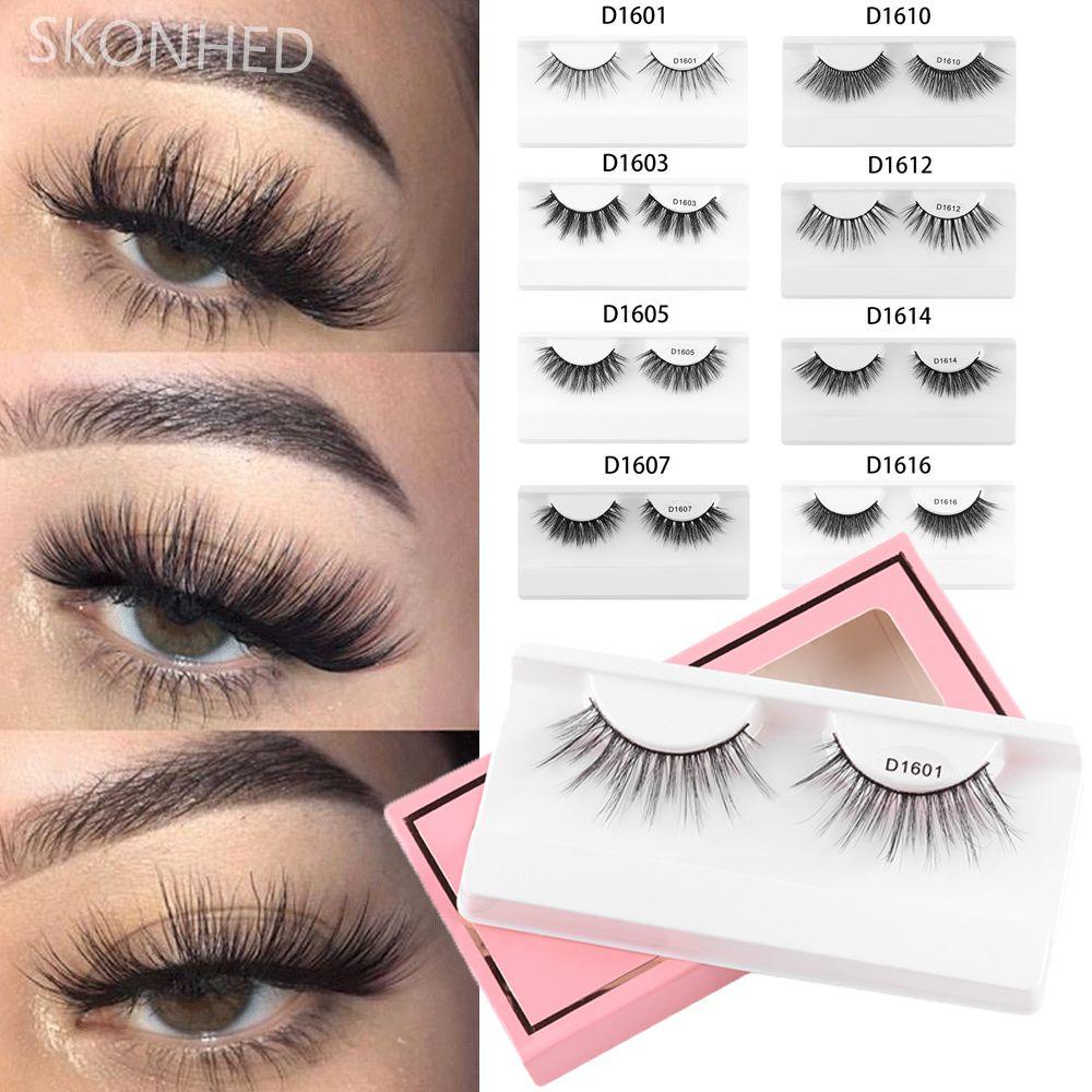 1 Cặp Lông Mi Giả SKONHED 3D Lông Chồn Nhân Tạo Handmade Nhiều Kiểu Dáng Tự Nhiên