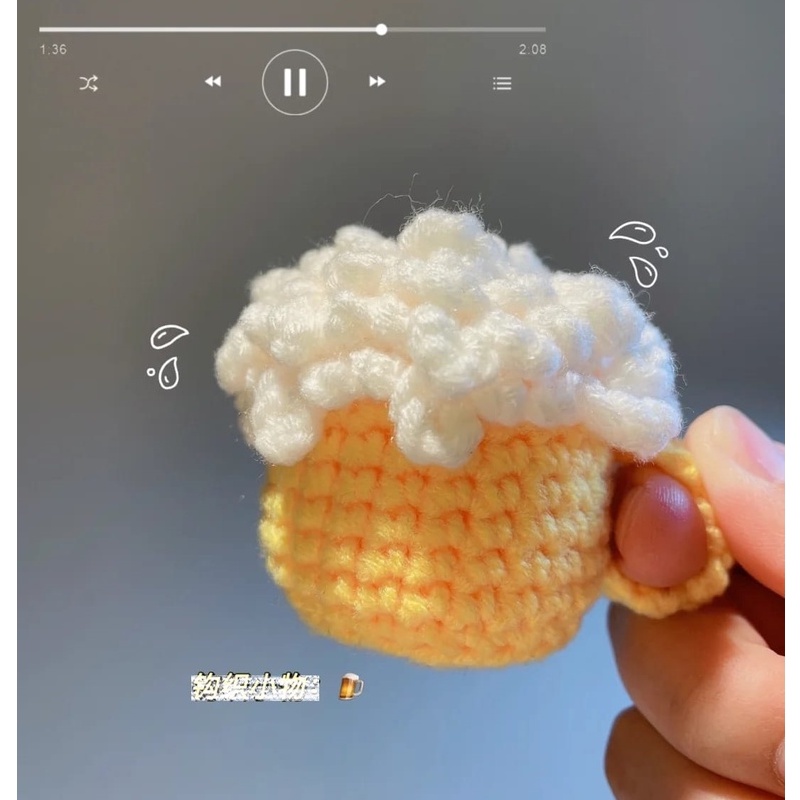 Móc Khóa Len Ly Bia