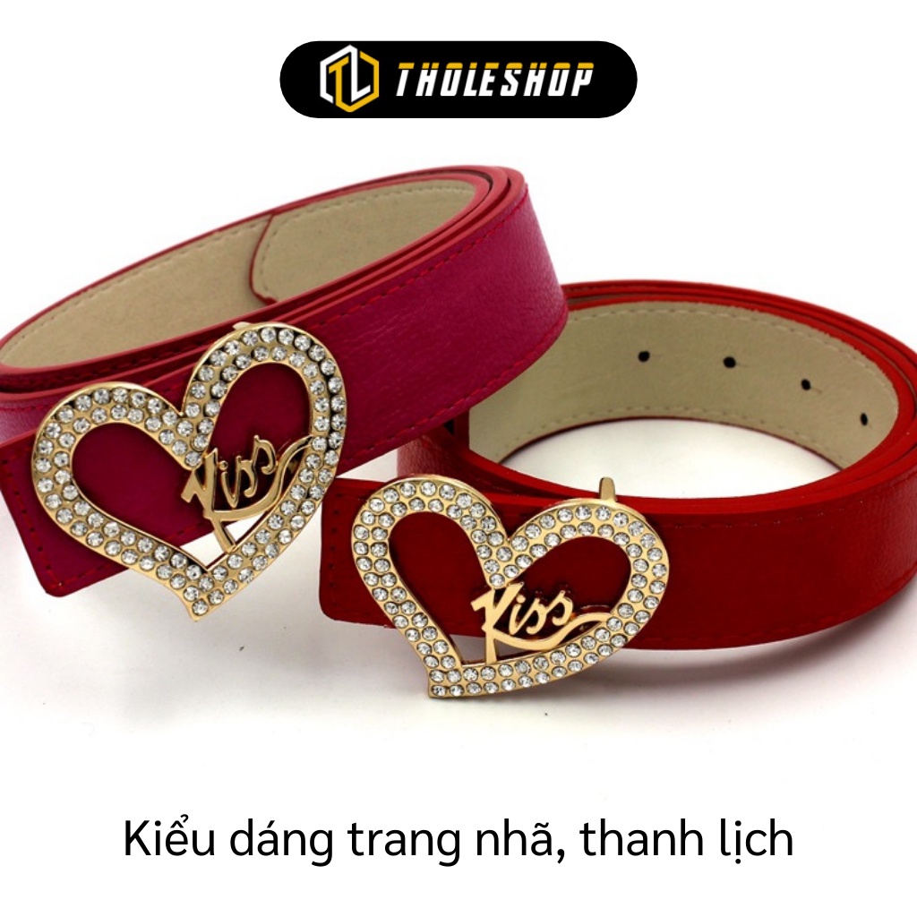 Thắt Lưng Nữ - Dây Nịt Thời Trang Nữ Mặt Đính Đá Chữ Love, Kiss, Cái Nơ 7695