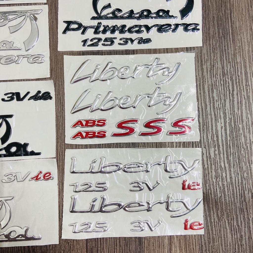 Bộ tem dán xe Liberty ABS SSS, Liberty 125 3Vie chất liệu nhựa nổi cao cấp