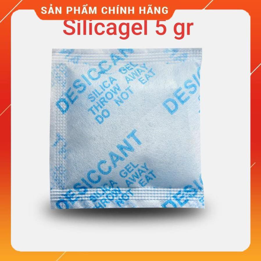 Bịch 100gram Gói hút ẩm thực phẩm Silica gel bảo quản khô mực, khô cá, tôm khô loại 5gram