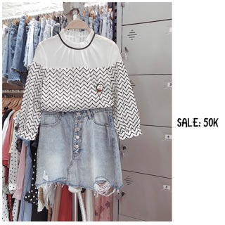 Áo kiểu hoạ tiết