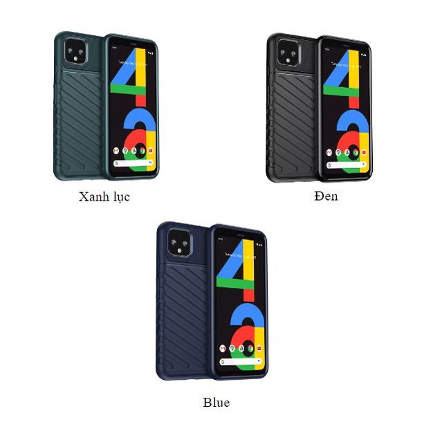 Ốp lưng silicone chống sốc Rugged Shield cho Google Pixel 4/4XL/4a/4a 5G/ Pixel 5/5a Pixel 6/6 Pro  Đen/Xanh/Xanh Lục