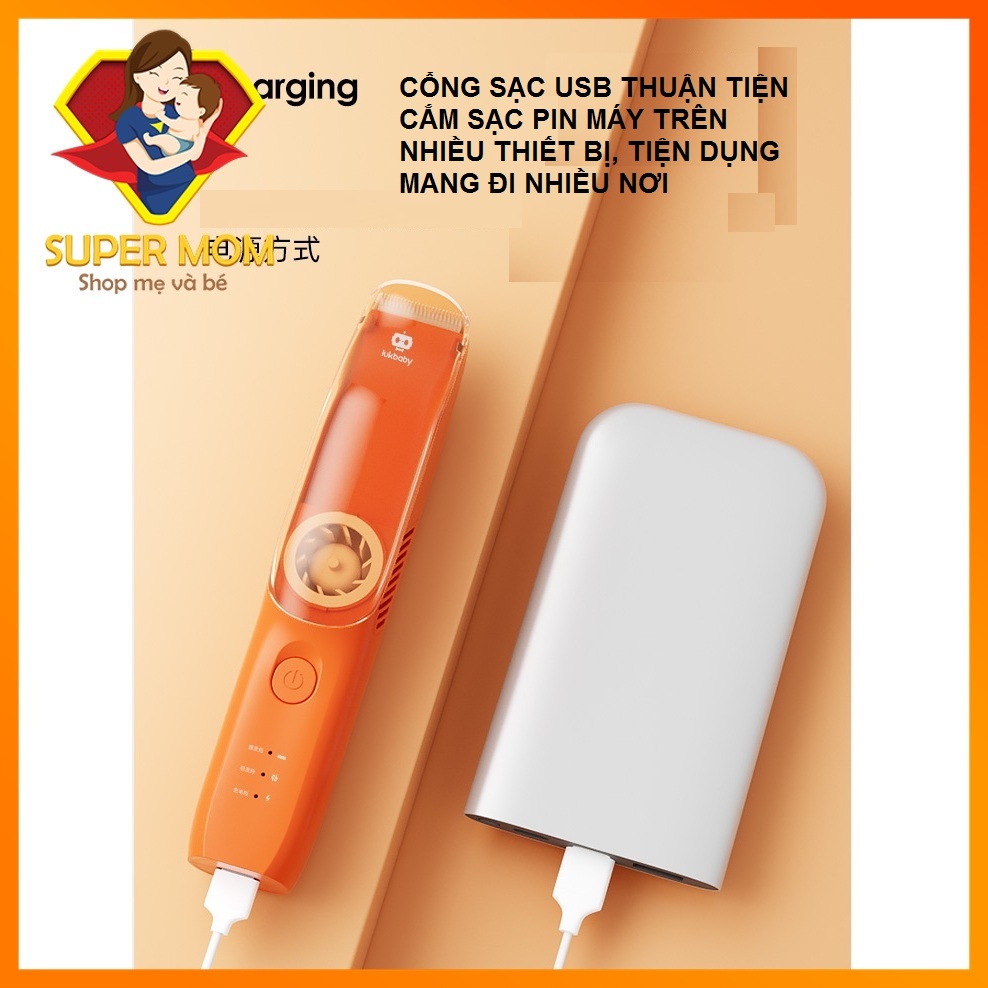 🔥 CHÍNH HÃNG🔥Tông Đơ Cắt Tóc Hút Tóc Cho Bé LUKBABY, Tông Đơ Hút Tóc Tự Động, chống nước,siêu êm