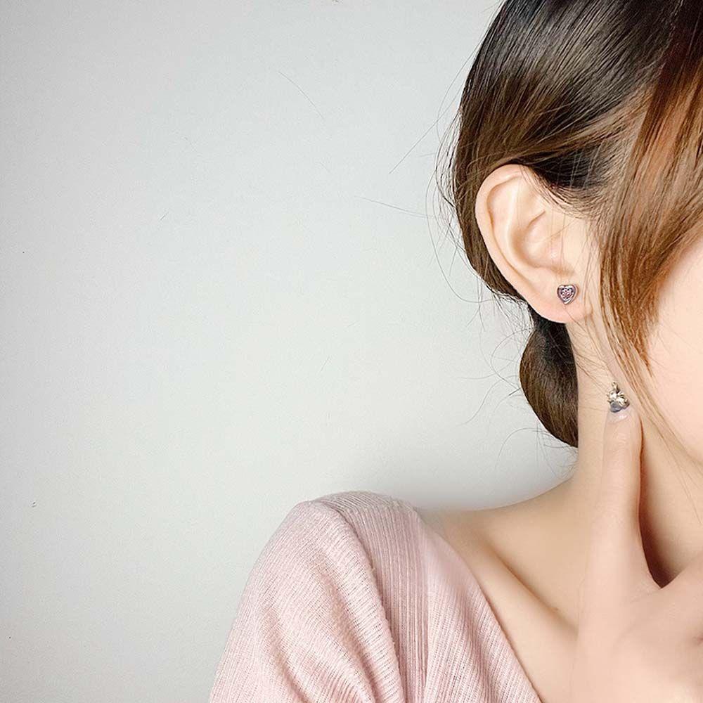 Bông Tai Hình Trái Đào Màu Hồng Dễ Thương Phong Cách Trung Hoa WMES15H Y2k