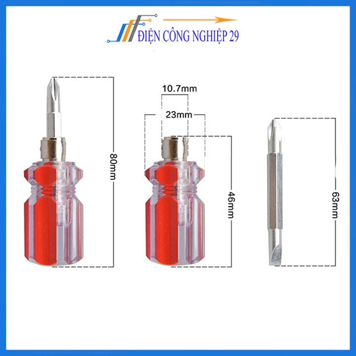 Tô Vít 2 Đầu 4 Cạnh 2 Cạnh Đa Năng Màu Đỏ Dài 8cm
