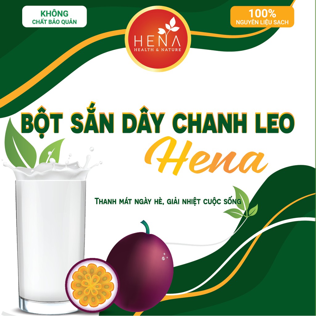 [Cao Cấp] Bột Sắn Dây Chanh Leo HENA Thanh Mát Ngày Hè, Giải Nhiệt Cuộc Sống. 100% Nguyên Liệu Hữu Cơ