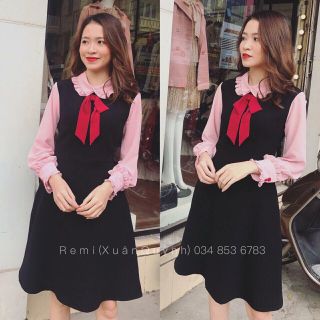 Đầm nơ xòe mẹ và bé