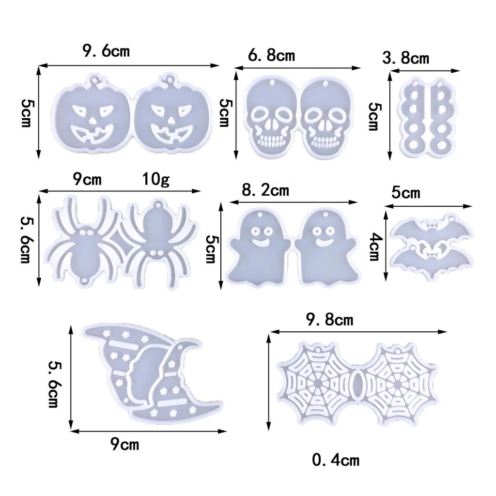 Set 8 Khuôn Silicone Làm Bông Tai Hình Nhện Độc Đáo