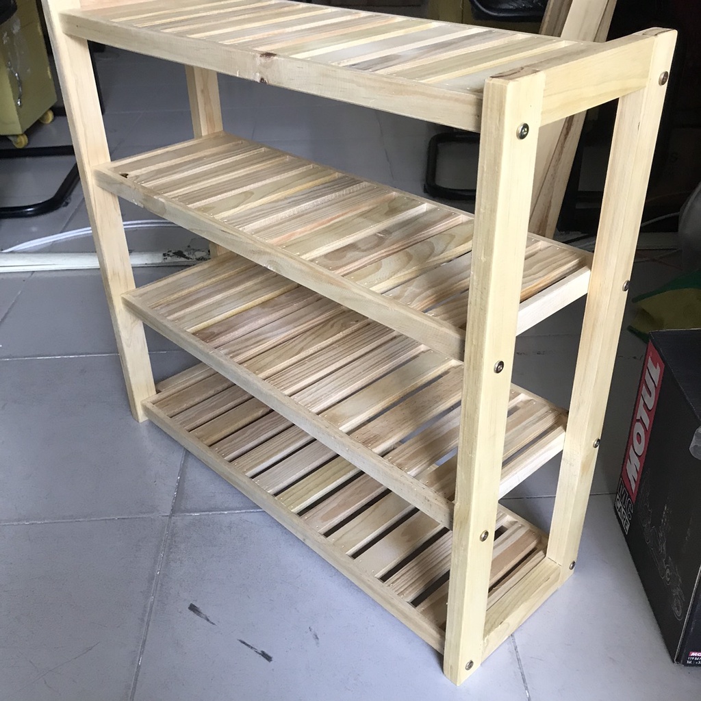 Kệ giày dép gỗ thông đa tầng dài 50cm, hàng Việt Nam xuất khẩu.