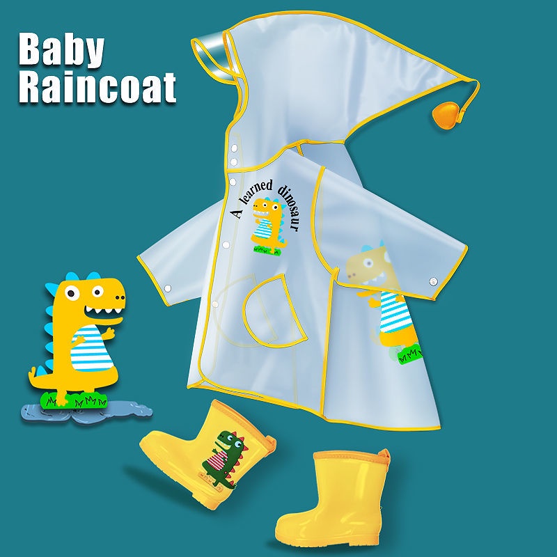 ♛Áo Mưa Trong Suốt Hình Khủng Long Đáng Yêu Dành Cho Bé