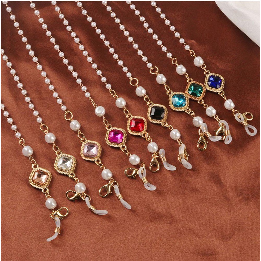 WONDER Dây Xích Đeo Mắt Kính Đính Đá Quý Thanh Lịch Cho Nữ